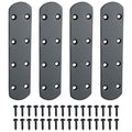 Alise 4 Pcs Black Flat Mending Plates for Wood Furniture, 6-1/2 Inch - color: Matte Black, size: 165mmX38mm