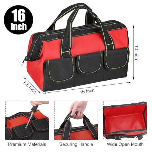 Sanwuta 3 Pack 16 Inch Tool Bags, Classic, Red - color: Red, size: 16 Inch, style: Classic