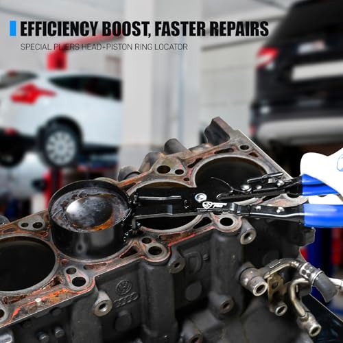 SMOTIVEPRO 8PCS Piston Ring Compressor Set with Self-Locking Ratchet Pliers