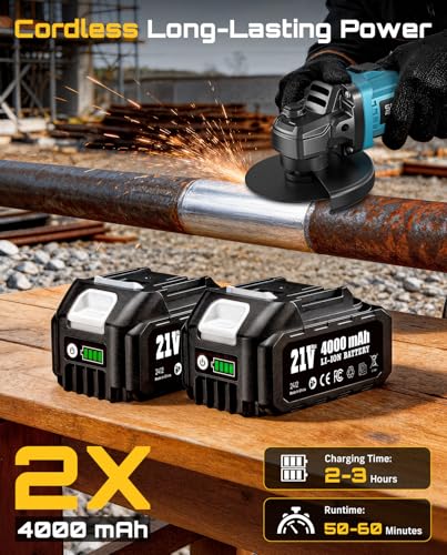 SEESII Cordless Angle Grinder 4-1/2 Inch, 10000RPM Brushless Motor