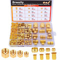 1/4", 3/8", 5/16", 1/2" OD Brass Compression Insert,Sleeve Ferrule,Nut 200PCS - size: 200 pcs, 1/4", 5/16", 3/8", 1/2"