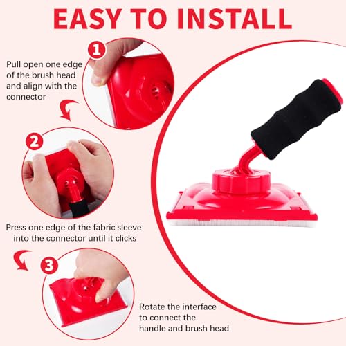 14 Pcs Paint Edger Tool Kit Red Edge Painting Tools for Walls Ceilings - color: Red