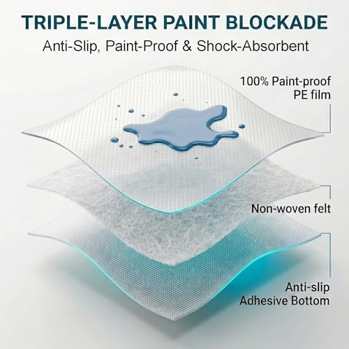 40"x100' Temporary Floor Protection, Self-Adhesive Floor Covering, 333 sqft - size: 40" x 100'