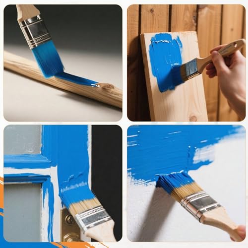 KATA 36PC Painter's Pyramids with 5 Paint Brushes for Cabinet Door Painting - color: Painter's Pyramids+5 Brushes Blue