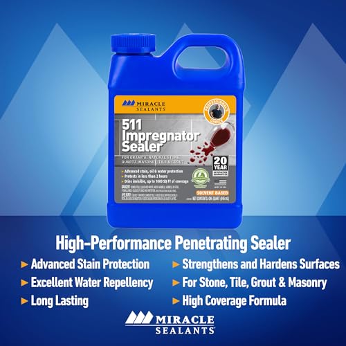 Miracle Sealants 511 Impregnator Advanced Penetrating Sealer for Countertops, Stone, Tile & Grout, Gallon - size: Gallon (Pack of 1)