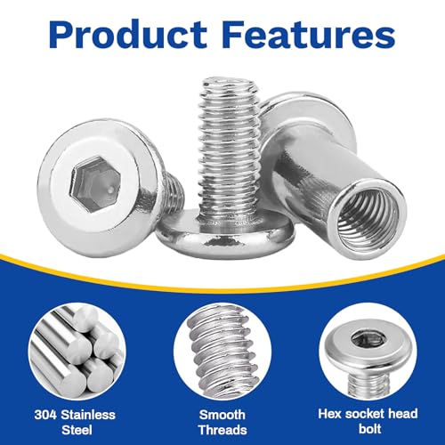 30 Sets M5 x 25mm Stainless Steel Furniture Joint Connector Bolts - size: M5X25-30 Sets