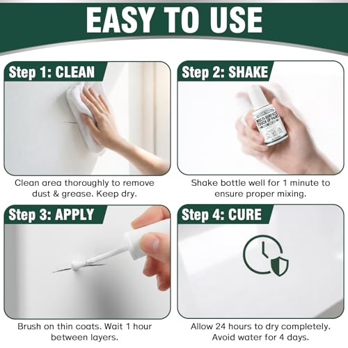 White Touch Up Paint Pen - Multi Surface White Paint for Cabinets, Furniture, Wall, Door, Metal, Wood & Enamel Appliance Scratch Repair - High Coverage, Quick Dry & Waterproof (1.5 Oz, Semi-Gloss)