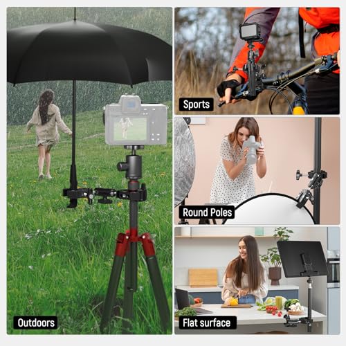 NEEWER Double Super Clamp Camera Mount with Magic Arm, Cold Shoes - style: UA036