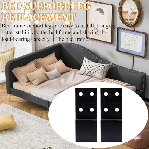 Bed Frame Legs Replacement Parts Bed Feet Furniture Support Leg Reinforcement Kit for Wooden Beds Table Cabinet Sofa Bolt-On Direct Replacement Straight Leg Replace Part Not Plastic Black 2 PCS 3inch - size: 3in