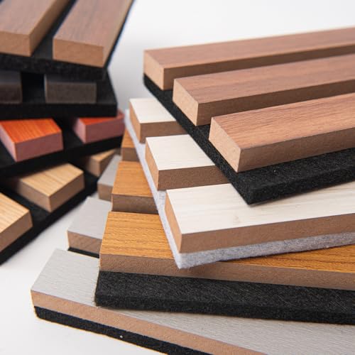Art3d 3D Textured Soundproof Wood Slat Wall Panel, 6 x 4.7 in, Sample Pack - color: Samples Pack, size: 6 * 4.7 inch