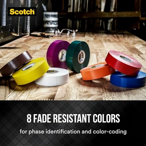 3M Scotch Vinyl Color Coding Electrical Tape 35, 3/4 in x 66 ft, Violet - 11271-BA-5 - size: 3/4 in. x 66 ft.