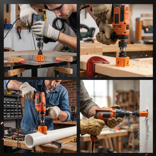 17PCS Bi-Metal Hole Saw Kit, 3/4"-2-1/2" Hole Cutters