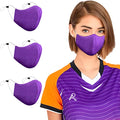 Arcarius Breathable Sports Face Mask – Moisture Wicking Gym & Travel Fit (3-Pack) - color: Purple