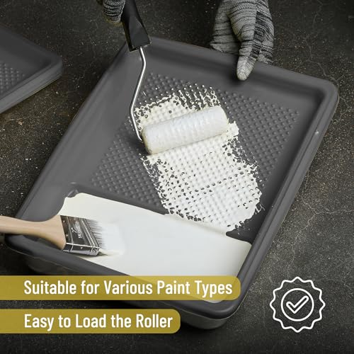 Bates- Paint Tray Liner, 9 Inch, 10 pcs, Grey Paint Pans Trays, Plastic Paint Tray, Roller Tray Liners - color: Gray, size: 10 Pack 9 Inch