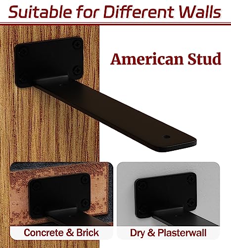 10 Inch Shelf Brackets, 10 Pack Floating Shelf Bracket, 1/5" Thick - size: 10 Inch, style: 10 Pack
