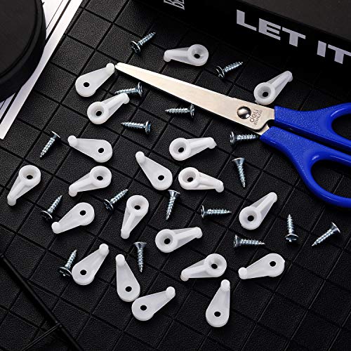 Blulu 50 Pack Glass Retainer Clips with Screws - color: White with Silver Screw
