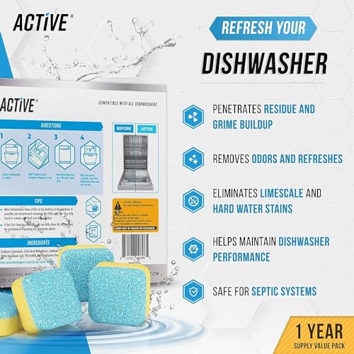 ACTIVE Washer Dishwasher Disposal & Coffee Cleaner Tablets - 96 Tabs Includes Washing Machine Cleaner, Dishwasher, Disposer, Coffee Maker Descale Tabs - Deep Clean & Refresh Appliance - 1 Year Supply - style: 96 Tablets Appliance Cleaning Bundle - Coffee