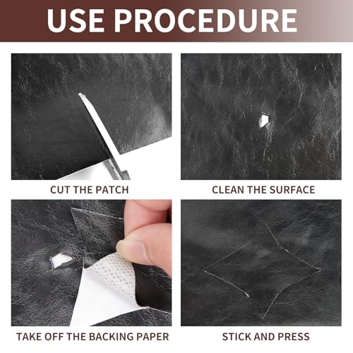Shagoom Leather Repair Patch, Vinyl Repair Patch for Couches Furniture - color: Glossy Black, size: 17X79 inch