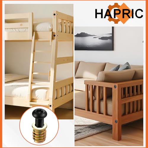 Hapric 120 Pcs 1/4-20 Threaded Inserts for Wood Kit, Wood Furniture Screw - size: 1/4-20 x 3/4"-120pcs