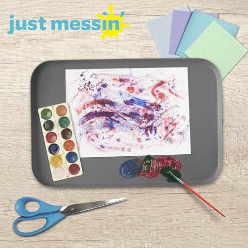 Just Messin’ Silicone Arts and Crafts Mat for Kids, 12"x 18", Gray - color: Gray, size: 12" x 18"