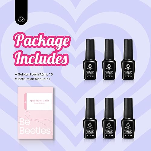 Beetles Hot Pink Gel Nail Polish Set, Rose Red Glitter Gel Polish - color: A - Hot Pink Rose Red | Pink Flamingo
