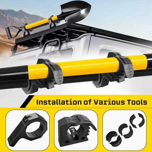 2-Pack Quick-Release Rubber Clamp with Roll Bar Clamps Mounting Brackets for 1" 1.5" 1.75",Rubber Mount Clamps for 1-1/7'' to 1-3/7'' Diameter in Diameter Tools for ATV UTV Truck Snowmobile Golf Cart