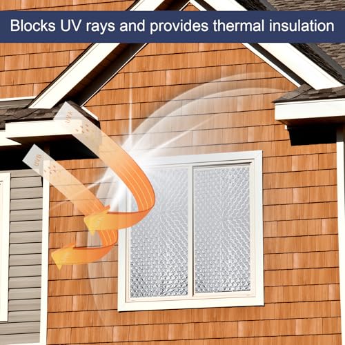 DGSL Double Reflective Bubble Foil Insulation Foam, 23.6IN X 15FT Window Insulation for Summer Heat Reflective Window Film for Window, Garage Door, RV, Roof - size: 23.6 in x 15 ft
