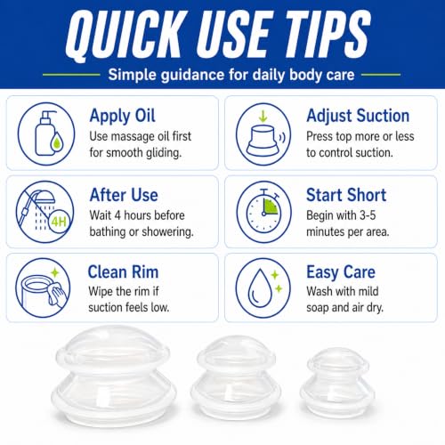 ELERA Cupping Kit for Massage Therapy – Silicone Cupping Therapy Set with 3 Massage Cups (S/M/L), Ideal for Cellulite, Relaxation & Daily Self-Care - style: 3 Cups (L M S size)