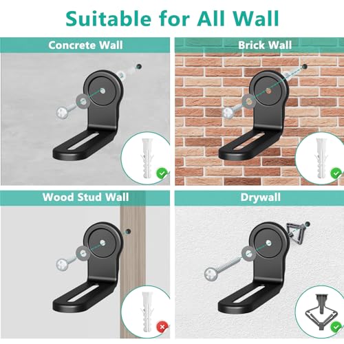 WALI Center Channel Speaker Wall Mount, Universal Soundbar Wall Mount Bracket Hold up to 33 lbs, Arms Extend from 5.1 inch (SLK203), Black - size: 5.1 inch