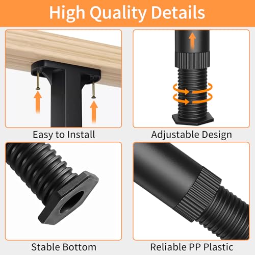 Jonkehai 8PCS Adjustable Bed Support Legs Frame Support Legs for King Queen Bed Slats, Heavy Duty Frame, Sofa, Dresser, Chair, Table, Cabinet and Wooden Furniture 8.3"-14.5" - size: 8pcs (8.3"-14.5")