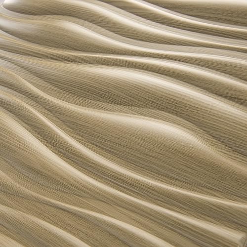 Art3d PVC Wave Textured 3D Wall Panels, 19.7 x 19.7 in, 12-Pack, Walnut
