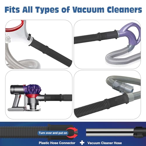 PetOde 2Pcs Dryer Vent Cleaner Kit Universal Vacuum Hose Attachment & Brush - color: Black