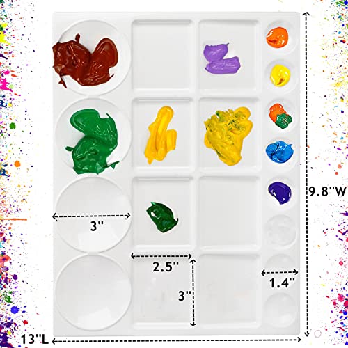 Lyellfe 10 Pack Plastic Palette, 20 Well Reusable Paint Palette