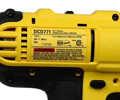 Dewalt DCD771B 20V MAX Cordless Lithium-Ion 1/2 inch Compact Drill Driver - Bare Tool
