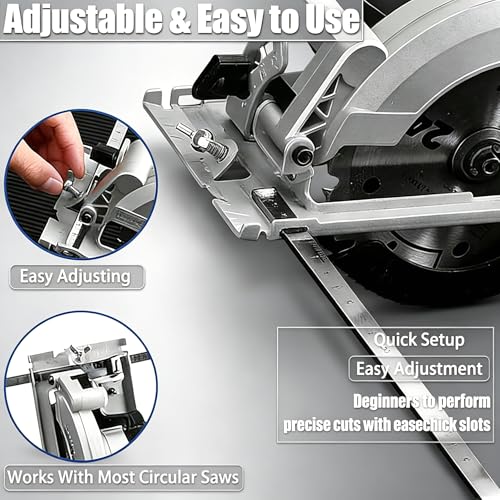 Circular Saw Guide Rail, 31.5in Positioning Calipers for Circular Saw, Stainless Steel Rip Cut Circular Saw Guide, Adjustable Guide Rail for Woodworking Positioning Cutting - size: 32in