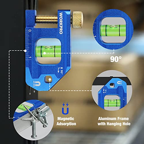 WORKPRO 2.5 Inch Small Magnetic Torpedo Level, Conduit Bending Level - size: 2.5inches