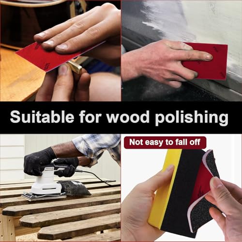 22 Pcs Sanding Sponge 800 Grit Sandpaper Assortment, Washable & Reusable Sanding Blocks for Wood, Metal, Drywall, Glazing, Wet Dry Sandpaper for Smooth Finishing - size: 800 Grit