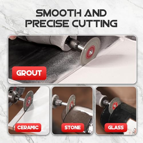 EZARC 1-1/2 Diamond Tile Cutting Wheels with Mandrel, 0.6mm Kerf, 10-Pack