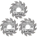 2.5Inchx12Tx5/8 Wood Cutting Circular Saw Blade Mini Circular Saw，Fine-Finish Trim Rip Crosscut, ATB TCT Tungsten Carbide Tipped (3PCS 2.5inch)