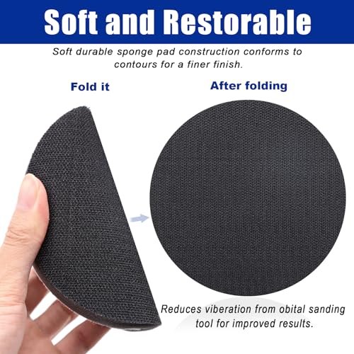 6 Pack 5 Inch Interface Pads - Foam Sanding Pads for Orbital Sander - size: 5 inch - 6 Pack
