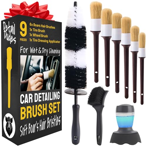 Car Detailing Brush Set 9-pc, Car Detailing Kit Interior by Detail Dudes - size: 9 Pack (Full Kit)