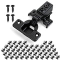 Mousike 50 Pack (25 Pair) Soft Close Cabinet Hinges, 1/2 Overlay Soft Close Hinges for Kitchen Cabinet, Stainless Steel, Built-in Damper, 100 Degree Opening Angle, 6 Way Adjustment - color: Black, size: 50 Pack