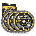 TOLESA 6 1/2 Circular Saw Blades, 24T for Wood and Plywood, 3-Pack - size: 6-1/2'', style: 24T