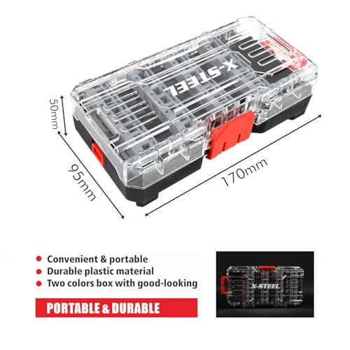 X-STEEL 49PCS Impact Bits Set - High-Speed Steel Drill Bits, S2 Steel Screwdriver Bits, Magnetic Holder, Extension Rod - Complete Set for Wood, Metal, and Multi-Purpose Drilling & Screw Driving - size: 49PCS
