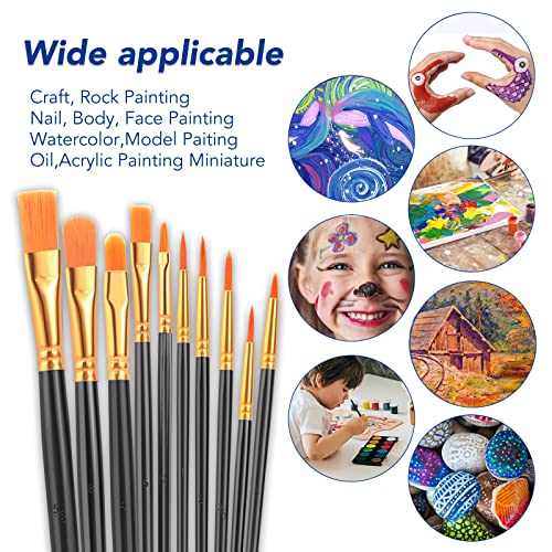 ESRICH 80PCS Paint Brushes, Paint Brush for Acrylic Painting - color: Black, size: 80
