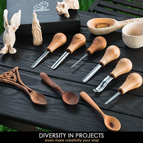 BeaverCraft Deluxe Wood Carving Kit S18X - Chisels Set, Wood Carving Tools SC05