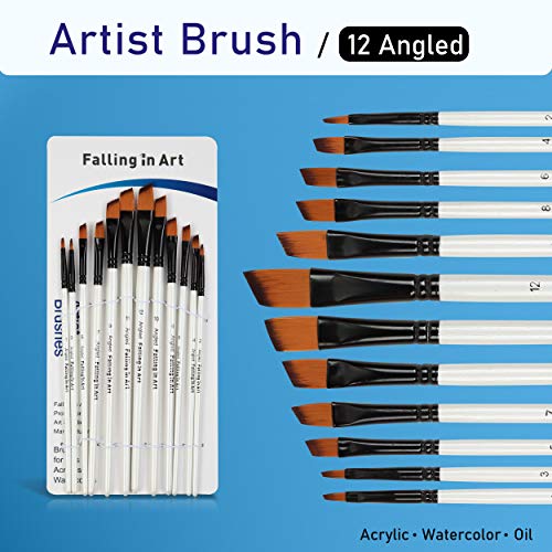 Falling in Art 48 PCS Painting Brushes Sets, Artist Paintbrushes - size: 48 Pcs Mix Nylon