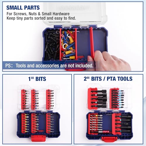 WORKPRO 3-Piece Small Parts Organizer, Stackable Storage Case