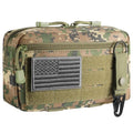FRTKK Tactical Molle Admin Pouch Utility Laser Cut EDC Tool Pouch Bag Horizontal Modular Pouches Include US Flag Patch and Keychain - color: Digital