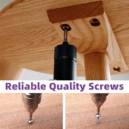 Swpeet 205Pcs #6 x 1/2" to 1-3/5" 304 Stainless Steel Phillips Truss Head Self Tapping Screws Phillips Cross Drive Wood Screws Sheet Metal Screws Assortment Kit for Sheet Metal, Wood, PVC Plastic - size: M3